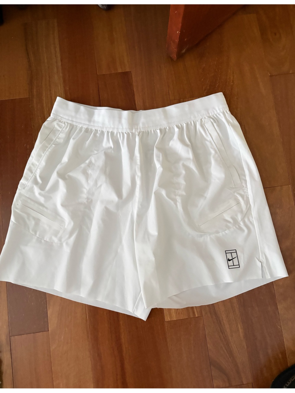 Nike White Men's Athletic Shorts with Small Logo